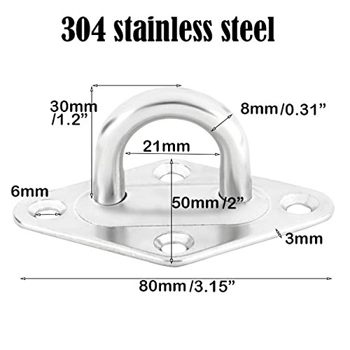 TooTaci 2 Pack Hammock Hanging Kit, 304 Stainless Steel Hammock Hooks by TooTaci - Image 2