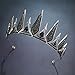 SWEETV Gothic Crowns for Women Black Tiara Queen Crown Witch Hair Accessories for Costume Halloween Prom Party, Silver