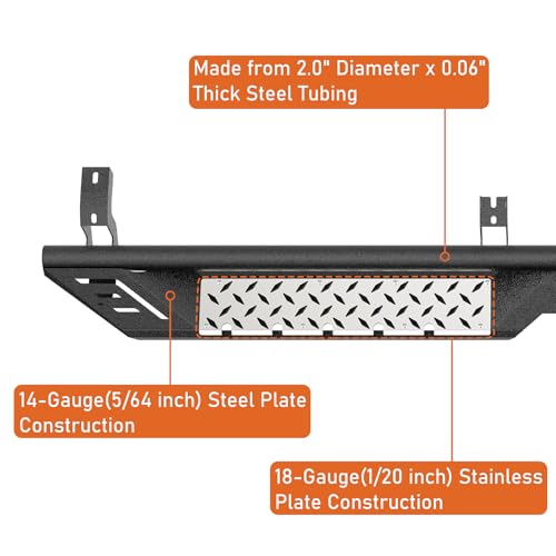 Estribos laterales Hooke Road para Toyota Tacoma Double Cab 2005-2023 miniatura 6