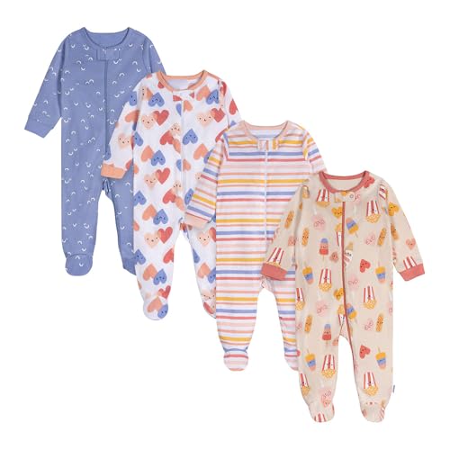 Image of ONESIES Brand Baby Boys Sleepers 4-Pack Footies and Toddler Set