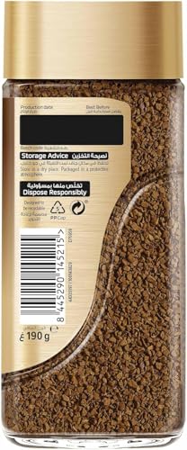 Image of NESCAFE Gold - Premium Instant Coffee (190g) By COUGAR | Rich Aroma & Smooth Taste with Golden Roasted Arabica | Instant Coffee Powder | Perfect for Hot Coffee & Cafe Style Drinks - (Imported)