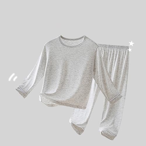 Ice Silk 𝐏ajamas Set for Boys Girls Lightweight Long Sleeve Shirts Elastic Waist Pants Set Soft Causal 𝗦leepwear2