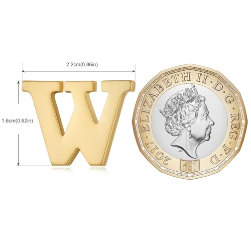 Image of HONEY BEAR Mens Womens Initial Alphabet Letter Lapel Pins Collar Badge Brooches for Business Wedding Graduation Gift Matte Gold 0.59 inches