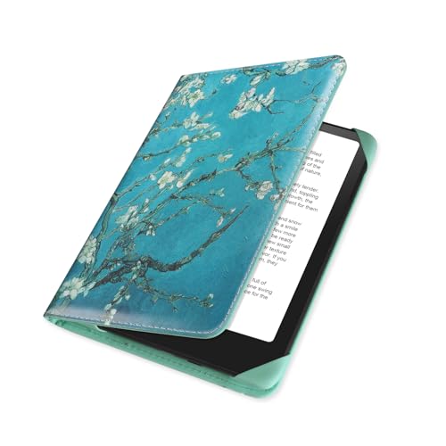 Image of HoYiXi Universal Case for 6.8 Inch 7 Inch Kindle eReaders Compatible with Paperwhite /Kobo /BOOX T68 /iReader Ocean,6.8-7 inch eReaders Protective Case Cover Elastic Rope,Flowers 1
