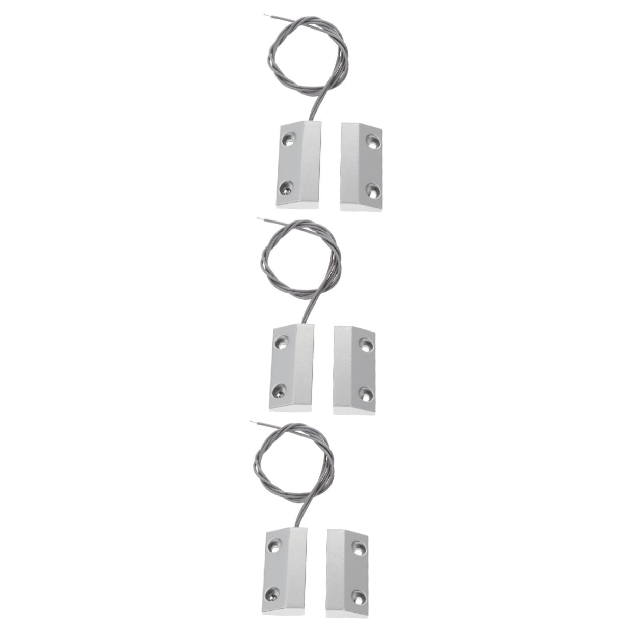 Tofficu 3 Juegos sensor movimiento Alarmas de puerta magnéticas con cable imán induccion inducción imanes para puertas detector de alarma de puerta equipo del dispositivo detector Silver