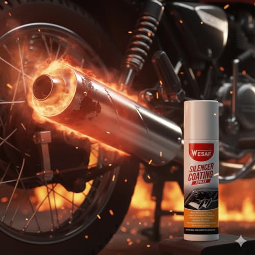 Image of Wesaf Silencer Coating Spray Silver For Bike and Car 150ml | Anti-Corrosion | Heat-Resistant Silencer Coating Spray, Prevent Rust and Leak, Diesel wash Resistance