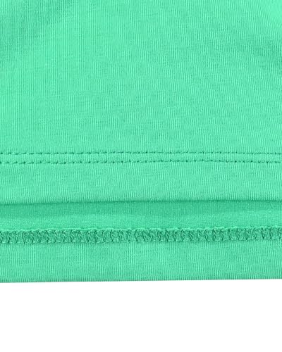 Image of Sunny Fashion Girls T-Shirt Crop Top Brown Lettuce Trim Ribbed Knit Button Casual