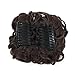 SWACC Short Messy Curly Dish Hair Bun Extension Easy Stretch hair Combs Clip in Ponytail Extension Scrunchie Chignon Tray Ponytail Hairpieces (Dark Brown-4#)