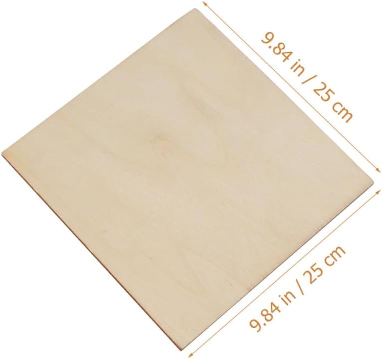 Sewroro 6pcs Unfinished Square Wood Sheets DIY Craft Wood Pieces for Painting and Woodcraft Projects Thin Slices for Handmade Decorations and Artistic Use