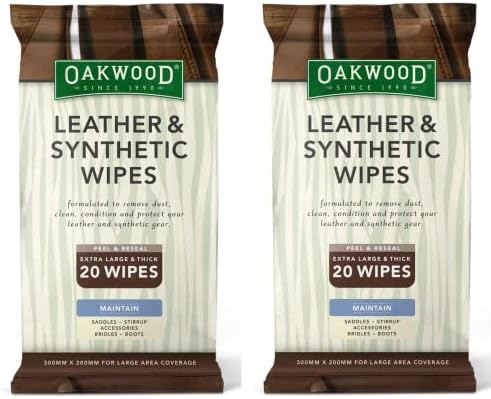 Oakwood Leather & Synthetic Wipes - 2 Pack (40 Wipes)