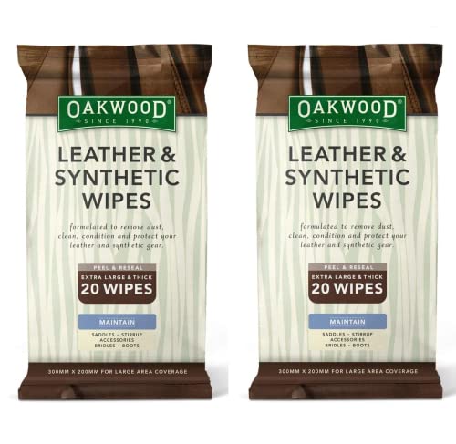 Oakwood Leather & Synthetic Wipes - 2 Pack (40 Wipes) #TOP30