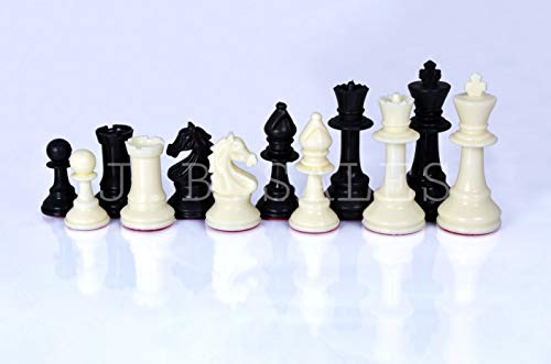 Image of 18 x 18 inches professional tournament Green and White chess board set (Fide-Standards) with Chessmen - 34 pieces and Chess bag, with 2 extra queens