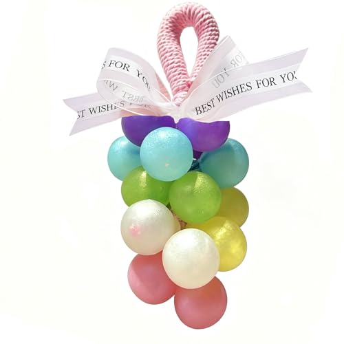 Image of Colorful Grape Soap on Rope Cute Shaped Handwashing Grapes Soap Bar, Novelty Hanging Fruit Soap for Bathroom Decor,Fun Gift Handmade Soap