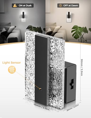 Image of DORESshop LED Night Lights Plug Into Wall, Decorative Night Light | Dusk-to-Dawn Sensor, Dimmable Nightlights, Adjustable Brightness Night-Lights for Bathroom, Hallway, Bedroom,Stairway