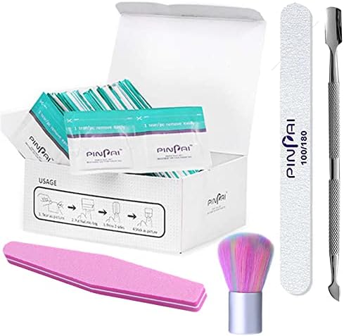 Pack of 200-gel nail polish remover pads Set-Lint free wipes- soak off gel- for acrylic gel extensions and nail art