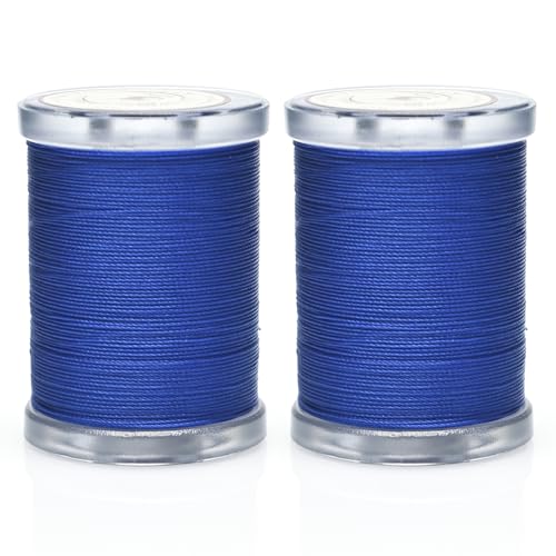 Image of Selric 300Yards Extra Strong Bonded Nylon Thread for Leather Sewing, Royal Blue Heavy Duty Upholstery Thread for Heavy Fabric (2 Spools)-Royal Blue