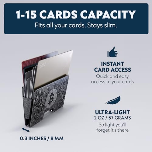 Image of Engraved Aluminum Wallet for Men - Slim Money Clip & Card Holder with Engraved Finish. Enhanced RFID Blocking, Compact, Unique & Minimalist Wallets