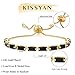 KissYan Tennis Bracelet for Women, 14K Gold Plated Cubic Zirconia Adjustable Slider Bracelets Classic Trendy Jewelry Gift(Black)