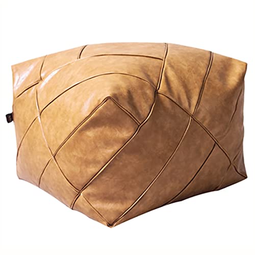 Pouf en cuir haut de gamme carré pour un salon élégant et épuré