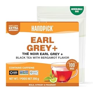 HANDPICK, Earl Grey Black Tea Bags (100 Count) Bergamot Oil | Caffeinated | Flavoured With Citrus and Bergamot Brew Hot/Iced Tea with or without milk