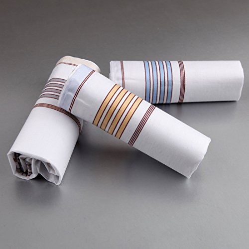 Men's Three Piece Cotton Handkerchief Set Good Gift Ideas With Box �C Grey,Blue, Yellow Mh1043 One Size Brown #TOP2