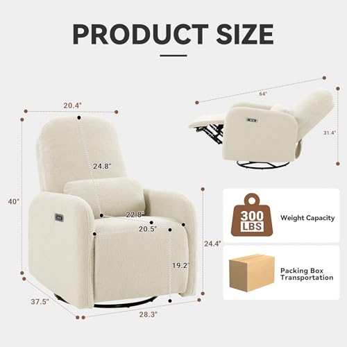 Image of 270 Swivel Rocker Electric Recliner Chair, Lady's Recliner for Nursing
