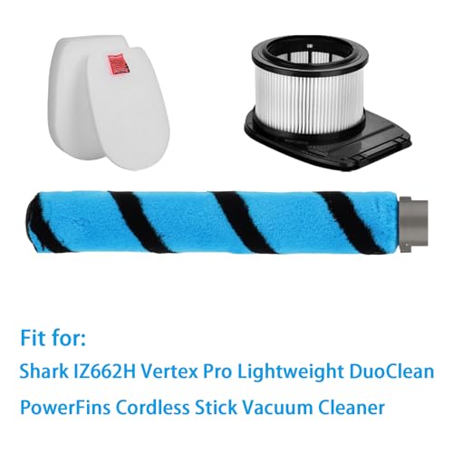 Image of HEPA Filter Brush Roller Accessories Compatible with Shark IZ662H Vertex Pro Lightweight Duo Clean PowerFins Cordless Stick Vacuum Cleaner Replacement Parts XHFIZ500 XFFKIZ600 855FFJ362H