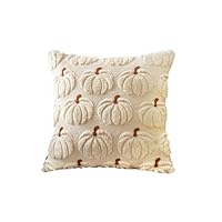 Herbst Kissenbezüge Fall Kürbis Kissenbezug 45x45 Halloween Kissenbezug Herbstdeko Dekorativ Zierkissenbezüge Innen Kissenhülle Herbst Aesthetic Modern Bettwäsche Wohnzimmer Zimmer Deko (Beige)