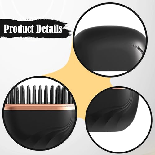 Cepillo Alisador de Pelo Inalámbrico Portátil Negro miniatura 2