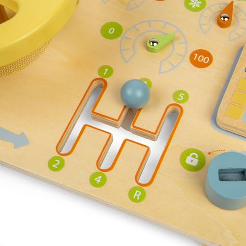 Tableau d'activités Bigjigs Toys en bois Montessori pour l'éveil des bébés dès 12 mois - 3