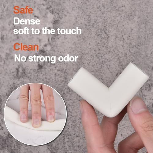 Image of Baby Proofing Edge and Corner Guards, 16.4 ft + 4 Corners, White | NBR Foam, 3M Adhesive, Cut-to-Fit Edge Roll, 4 Corner Guards, Furniture Edge Protection