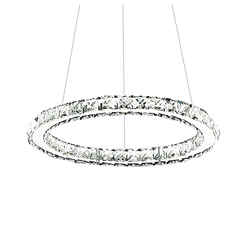 Lumières LED suspension cristal et acier pour rénovation de maison