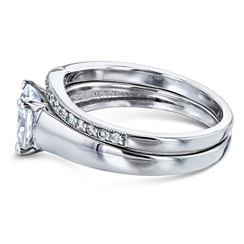 Kobelli Cushion Moissanite Solitaire Band Bridal Set 1 1/4 CTW in 14k White Gold4