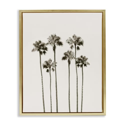 Palm Trees Coastal Landscape, 24 x 30 Inch Canvas in Floater Frame