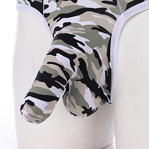 Mens Bulge Ball Pouch Underwear Sexy Boxer Briefs Underpants Bikini Shorts Trunks Thong Knickers Underpants Shorts Camouflage Green M #TOP5