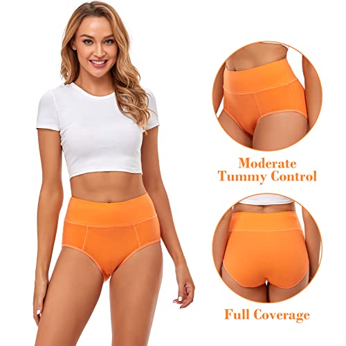 Image of Women's High Waist Cotton Underwear Soft Brief Panties Decorated with Lace Regular and Plus Size