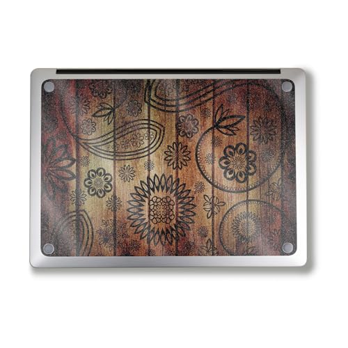 Image of Glossy Glitter Laptop Skin Compatible with Alienware M18 R2 (2024) - Wooden Floral - Premium 3M Vinyl Protective Wrap Decal Cover - Easy to Apply | Crafted in The USA by MightySkins