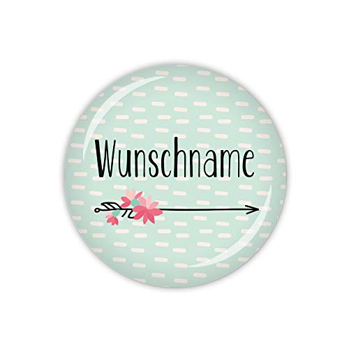 lijelove® MY LOVELY CACTUS Pfeil, personalisiert - erhältlich als Button, Kühlschrankmagnet, Taschenspiegel oder Flaschenöffner (Art. SC03-06)