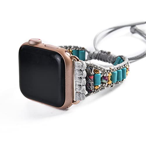 YGLINE Beaded Bracelet Compatible for Apple Watch Band 38mm 40mm 41mm,Handmade Wrap Strap for iWatch Bands Replacement
