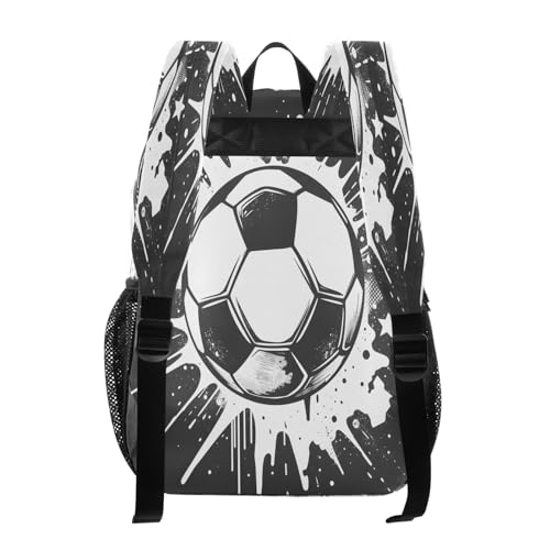 White Black Soccer Star Clear Backpack Heavy Duty See Through Transparent PVC BookBag for Kids Boy Girl School Work3