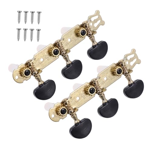 ERINGOGO 2pcs Acoustic Guitar Tuners Fully Enclosed Tuning Knobs for Folk and Classical Guitars Reliable Pitch Accuracy and Easy Maintenance Black Finish