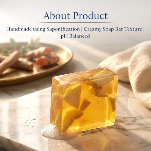 Image of Blue Nectar Sandalwood & Turmeric Soap Bar | Deep Cleansing & Tan Removal Bath Soap for Men & Women | Glycerine soap with Kojic Acid & Glutathione | Sulphate & Paraben Free (150g)