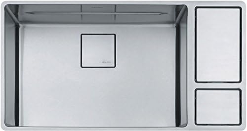 FRANKECUX11024-W Chef Center 5/8" x 19" x 9" 18-Gauge Undermount Single-Bowl Kitchen Sink Kit, 33-inch, Stainless Steel