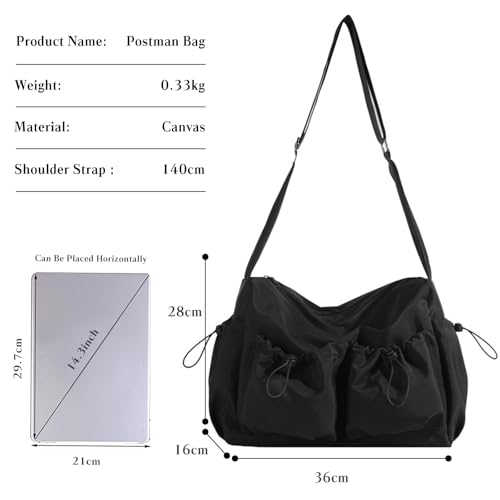 Bolso de nylon impermeable para mujer con múltiples bolsillos miniatura 3