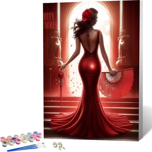 Paint by Numbers ���� �������G �K�N �y�C���g�o�C�i���o�[, ��l�p�����h��G�L�����o�X�N���t�g �u���V�ƃA�N�����G�̋�� �z�[�� �I�t�B�X����, �����ւ̃M�t�g 100x135 cm -zjn2604V8