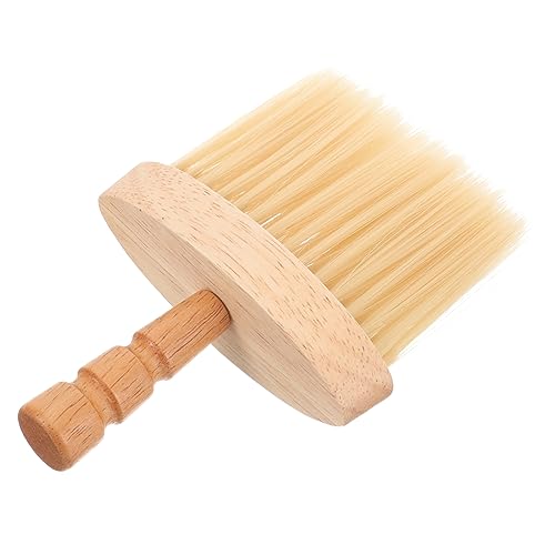 BIUDECO Hair Cutting Brush Wooden Handle Barber Duster Brush for Curly Hair Fade Neck Duster