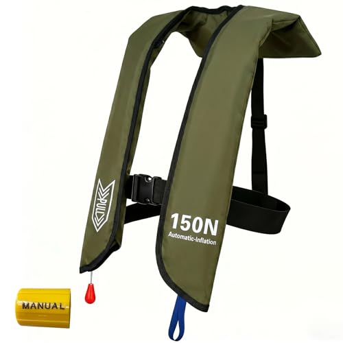 Image of Inflatable Life-Jacket for Adults| Life-Vest with Automatic /Manual Multifunctional Inflation-PFD| Lightweight & Compact Supports up to 300lbs for Kayaking Fishing Boating