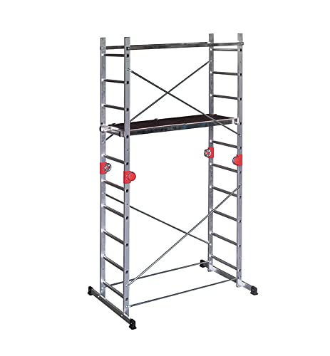 Echafaudage pliable 4 en 1 multifonction 1,8m/3,8m en aluminium Hailo Combi First