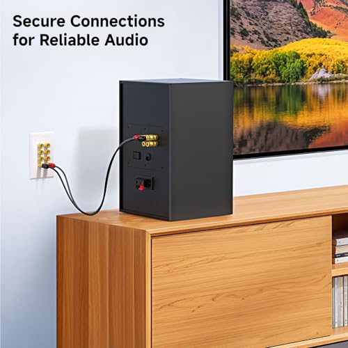 image for Cable Matters Speaker Wire Wall Plate, Gold Plated Speaker Wall Plate 