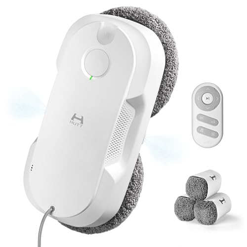 HUTT DDC56 Robot Limpiacristales, Robot Limpiador de Ventanas Automático con Control Remoto - Sistema de Pulverización Bidireccional, Navegación Inteligente y Seguridad Anticaídas